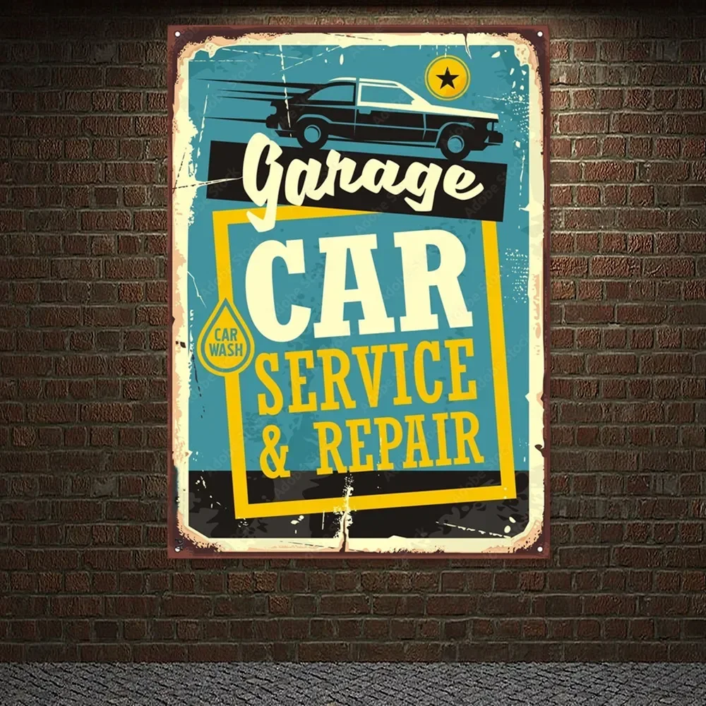 Auto Repair Shop Banners - Affiche vintage de service et de