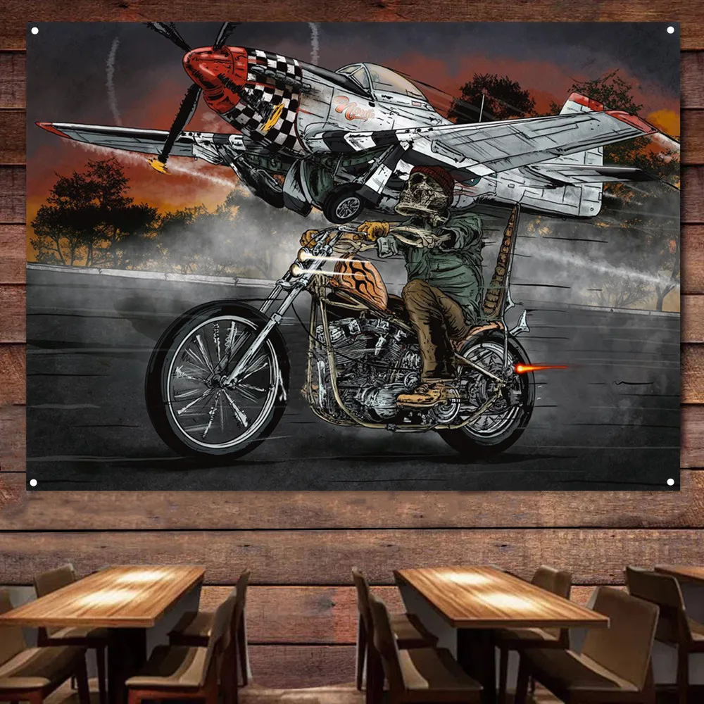 Auto Repair Shop Banners - Banner Vintage de motos contre les