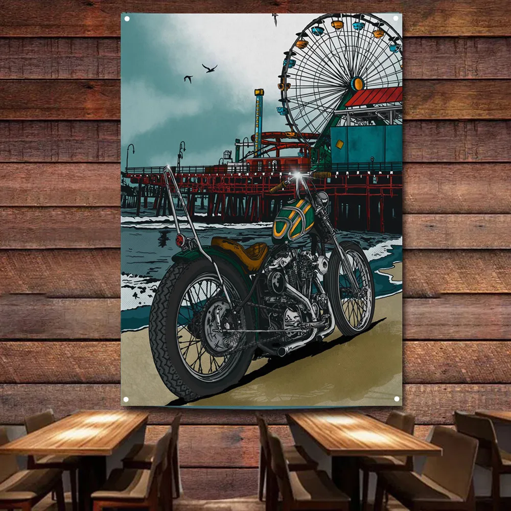 Auto Repair Shop Banners - Affiche d'art de moto bord de