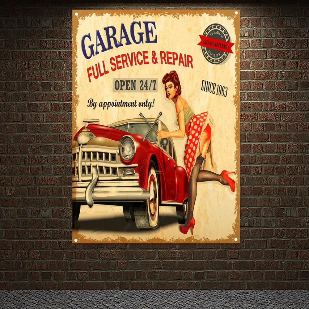 Auto Repair Shop Banners - Vintage Car Full Service and Repair