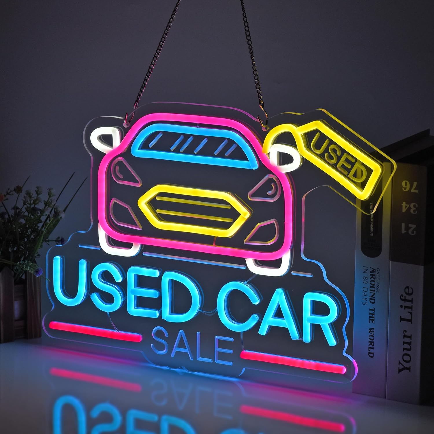 Enseigne néon LED alimentée pa - Auto Repair Shop For Sale avis et prix